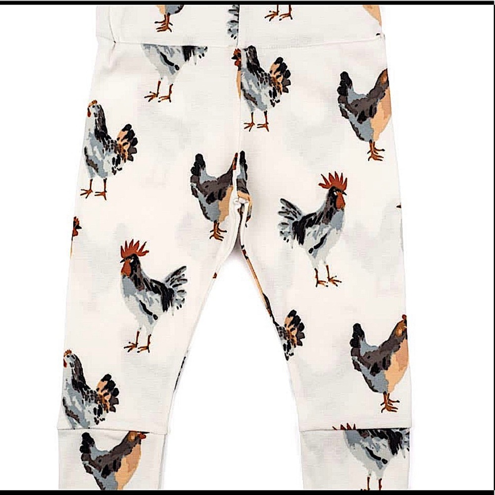 Milkbarn Chicken Organic Cotton Legging 6-12m new with tags